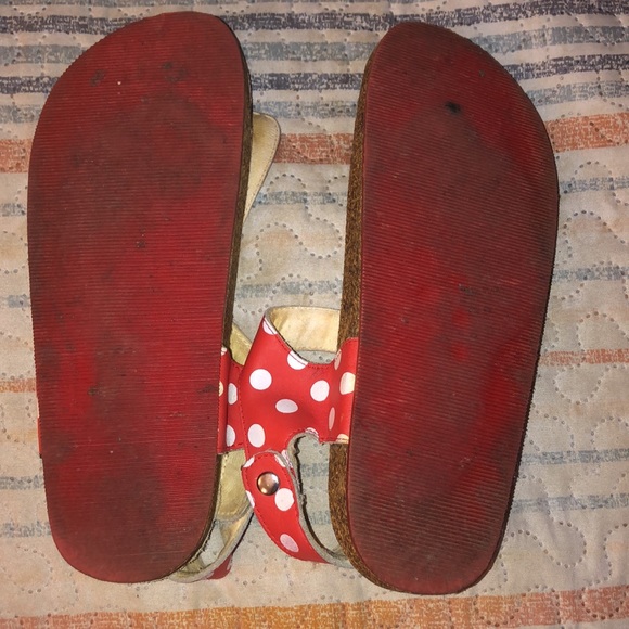 Mini Boden Red and White polka dot sandals - Picture 7 of 9